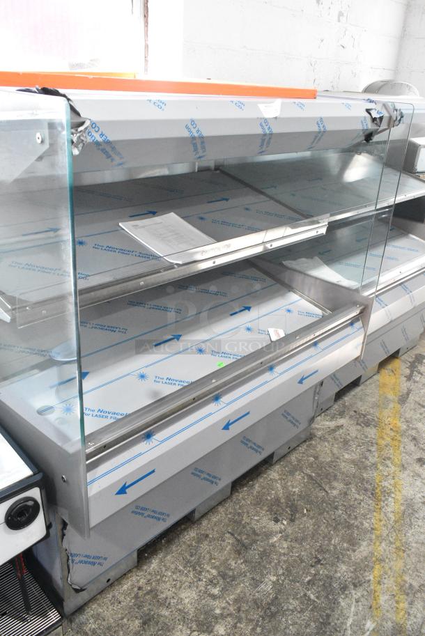 BRAND NEW SCRATCH AND DENT! 2016 BKI HSS4-2TSQ Stainless Steel Commercial Floor Style 2 Tier Warming Display Case Merchandiser. 230 Volts, 1 Phase. - Image 1 of 4