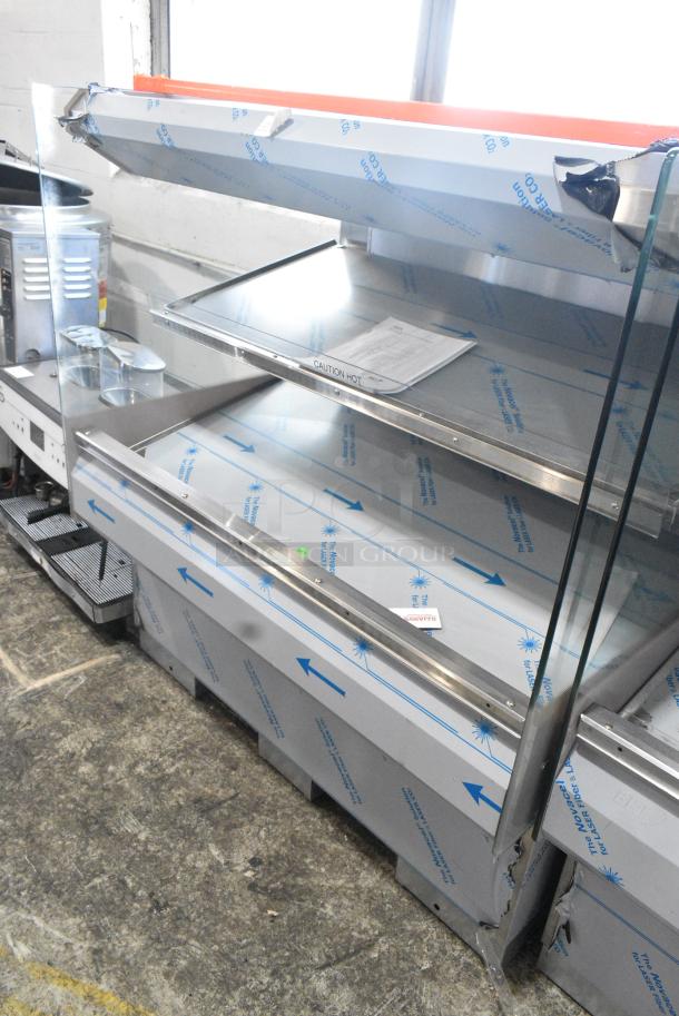 BRAND NEW SCRATCH AND DENT! 2016 BKI HSS4-2TSQ Stainless Steel Commercial Floor Style 2 Tier Warming Display Case Merchandiser. 230 Volts, 1 Phase. - Image 2 of 4