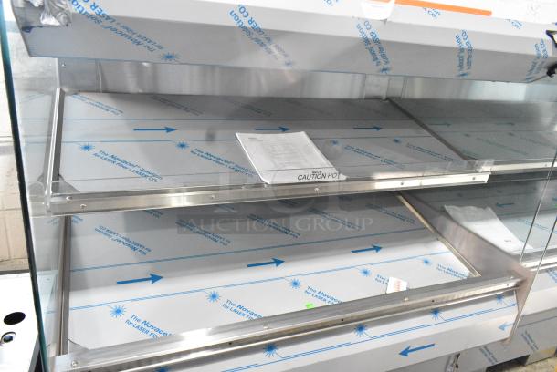 BRAND NEW SCRATCH AND DENT! 2016 BKI HSS4-2TSQ Stainless Steel Commercial Floor Style 2 Tier Warming Display Case Merchandiser. 230 Volts, 1 Phase. - Image 4 of 4