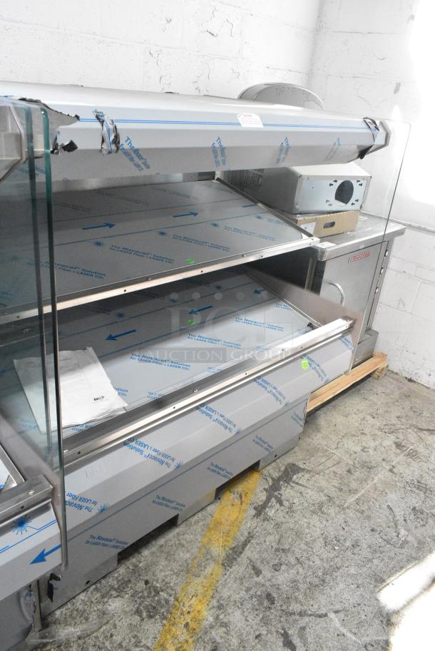 BRAND NEW SCRATCH AND DENT! 2016 BKI HSS4-2TSQ Stainless Steel Commercial Floor Style 2 Tier Warming Display Case Merchandiser. 230 Volts, 1 Phase. - Image 1 of 4