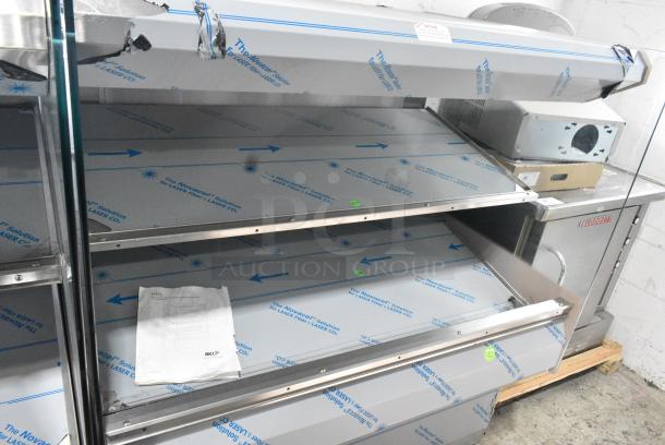 BRAND NEW SCRATCH AND DENT! 2016 BKI HSS4-2TSQ Stainless Steel Commercial Floor Style 2 Tier Warming Display Case Merchandiser. 230 Volts, 1 Phase. - Image 4 of 4