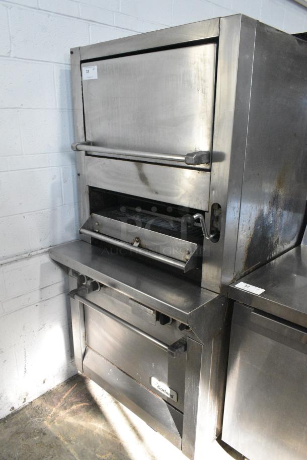 Garland M100XRM Stainless Steel Commercial Natural Gas Powered Vertical Upright Broiler on Commercial Casters. - Image 1 of 9