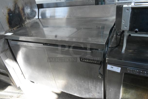 Continental SW48-BS Stainless Steel Commercial 2 Door Work Top Cooler on Commercial Casters. 115 Volts, 1 Phase. Tested and Powers On But Does Not Get Cold - Image 2 of 7