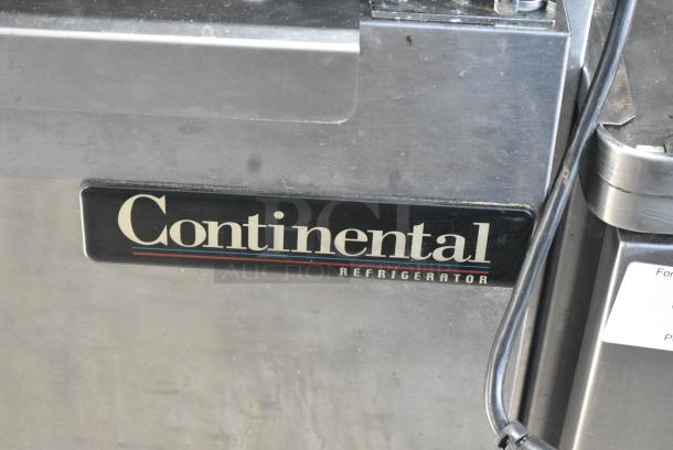 Continental SW48-BS Stainless Steel Commercial 2 Door Work Top Cooler on Commercial Casters. 115 Volts, 1 Phase. Tested and Powers On But Does Not Get Cold - Image 3 of 7