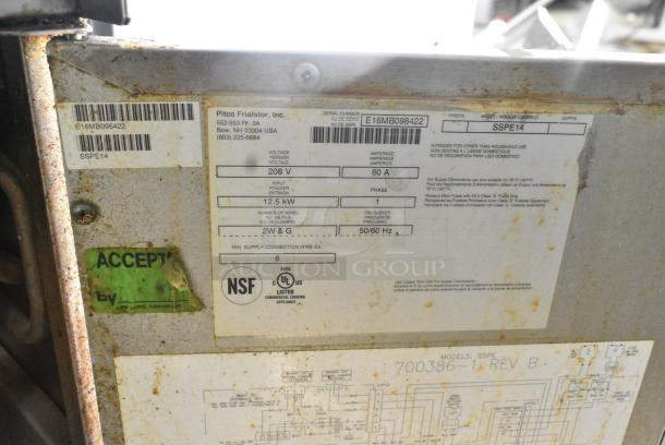 2016 Pitco Frialator SSPE14 Solstice Supreme Stainless Steel Commercial Floor Style Pasta Cooker. 208 Volts, 1 Phase. - Image 6 of 6
