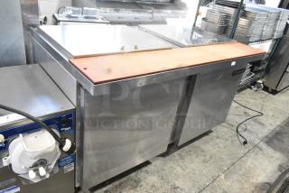 Continental SW60-24M Stainless Steel Commercial Prep Table w/ Poly Drop In Bins on Commercial Casters. 115 Volts, 1 Phase. Tested and Working!