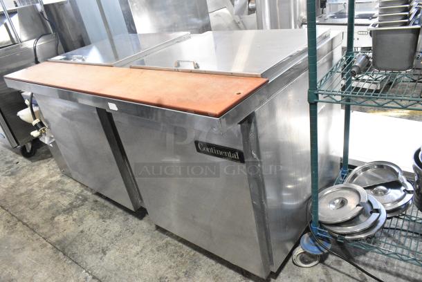 Continental SW60-24M Stainless Steel Commercial Prep Table w/ Poly Drop In Bins on Commercial Casters. 115 Volts, 1 Phase. Tested and Working! - Image 2 of 10