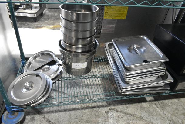 ALL ONE MONEY! Lot of Various Metal Items Including Drop In Bin Lids and Cylindrical Drop In Bins - Image 1 of 4