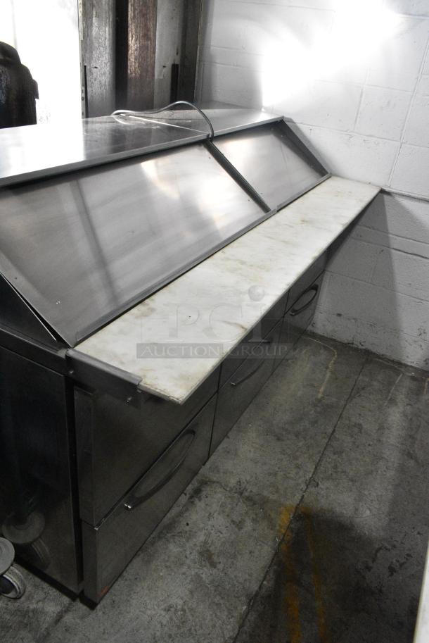 Turbo Air PST-72-30-D6-N Sandwich Salad Prep Table Bain Marie Mega Top w/ 6 Drawers on Commercial Casters. 115 Volts, 1 Phase. Tested and Working! - Image 1 of 13
