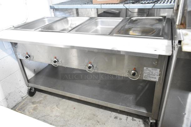 2017 Duke EP304SW M Stainless Steel Commercial Electric Powered 4 Bay Steam Table w/ Under Shelf. 240 Volts, 1 Phase. - Image 1 of 8