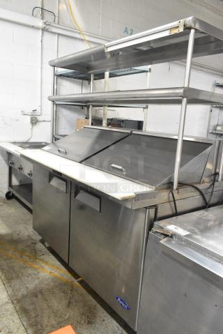 2021 Atosa MSF8307GR Stainless Steel Commercial Sandwich Salad Prep Table Bain Marie Mega Top on Commercial Casters. 115 Volts, 1 Phase. Tested and Working!