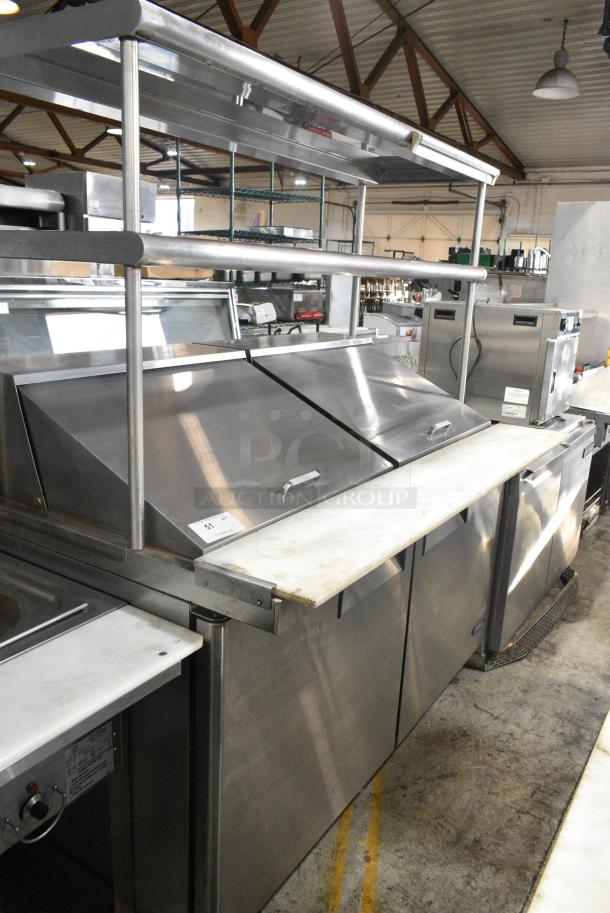 2021 Atosa MSF8307GR Stainless Steel Commercial Sandwich Salad Prep Table Bain Marie Mega Top on Commercial Casters. 115 Volts, 1 Phase. Tested and Working! - Image 2 of 9