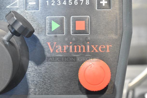 BRAND NEW SCRATCH AND DENT! 2022 Varimixer V20KF Metal Commercial Floor Style 20 Quart Planetary Dough Mixer w/ Stainless Steel Mixing Bowl, Bowl Dolly and Whisk Attachment. 120 Volts, 1 Phase. Tested and Working! - Image 3 of 8
