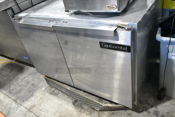 Continental Stainless Steel Commercial 2 Door Undercounter Cooler. 115 Volts, 1 Phase. Tested and Working! - Image 2 of 7