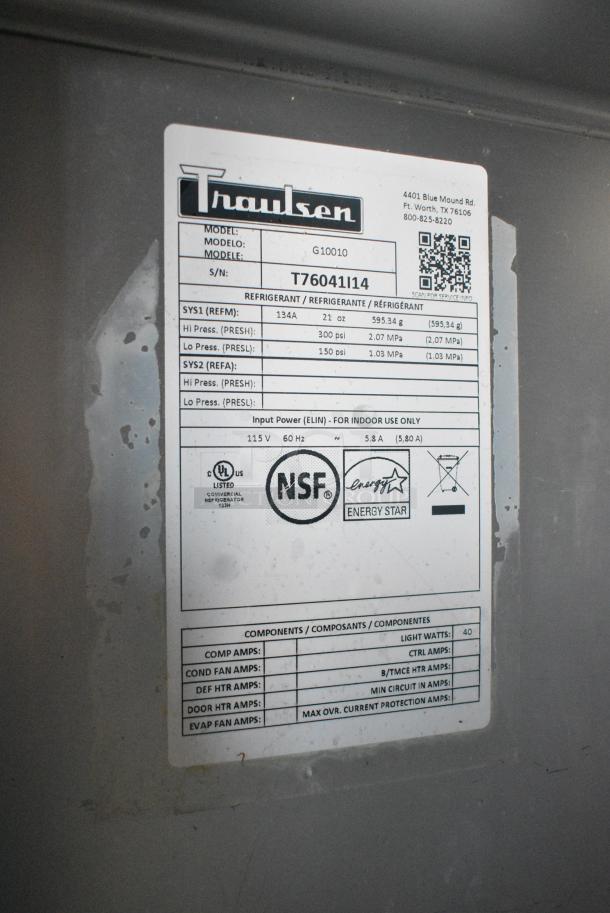Traulsen G10010 Stainless Steel Commercial Single Door Reach In Cooler w/ Poly Coated Racks. 115 Volts, 1 Phase. Tested and Working! - Image 6 of 6