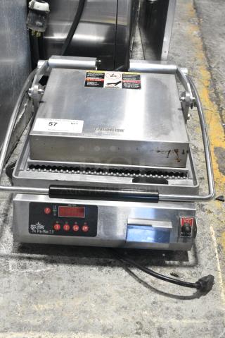 Star Max Pro Max 2.0 2GT14E Stainless Steel Commercial Countertop Panini Press. 120 Volts, 1 Phase. Tested and Working!