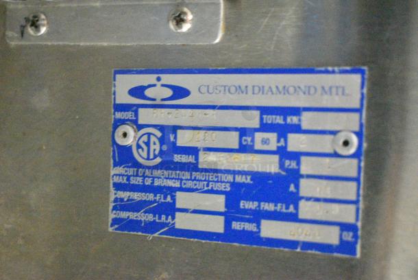Custom Diamond RH-2448-R Stainless Steel Commercial Single Door and 3 Drawer Undercounter Cooler. 120 Volts, 1 Phase. Tested and Powers On But Does Not Get Cold - Image 8 of 8