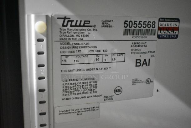 True TSSU-27-08 Stainless Steel Commercial Sandwich Salad Prep Table Bain Marie Mega Top on Commercial Casters. 115 Volts, 1 Phase. Tested and Working! - Image 7 of 7