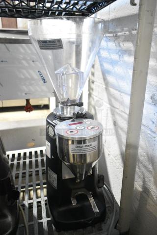 Mazzer Luigi Super Jolly Electronic Metal Commercial Countertop Espresso Bean Grinder. 110 Volts, 1 Phase. Tested and Working!