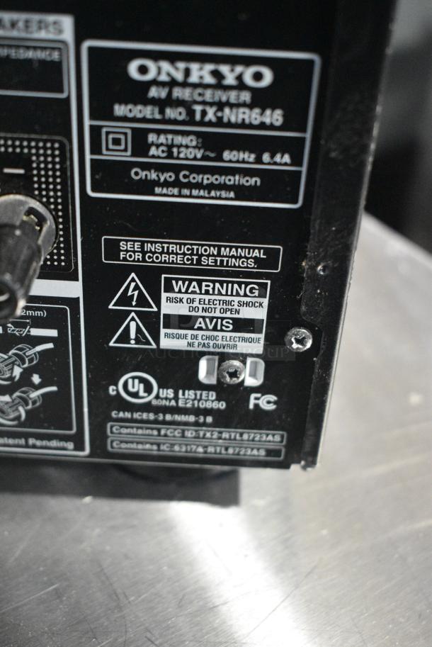 2 Onkyo TX-NR646 AV Receiver. 120 Volts, 1 Phase. 2 Times Your Bid! - Image 7 of 9