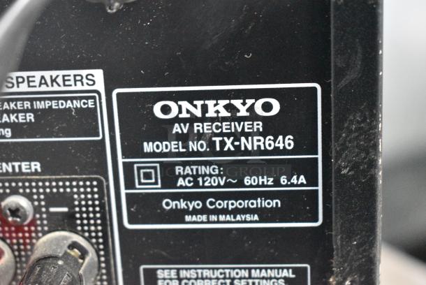 2 Onkyo TX-NR646 AV Receiver. 120 Volts, 1 Phase. 2 Times Your Bid! - Image 8 of 9