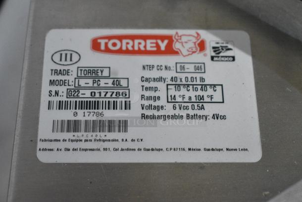 Torrey L-PC-40L Countertop Scale. Tested and Working! - Image 7 of 7