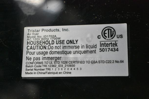 Tristar ID1702A Power XL Countertop Air Fryer. 120 Volts, 1 Phase. - Image 7 of 7