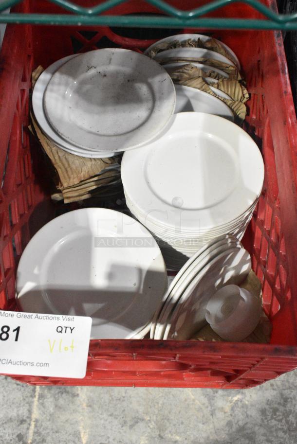 ALL ONE MONEY! Lot of 2 Bins of Various Ceramic Dishes. - Image 2 of 12