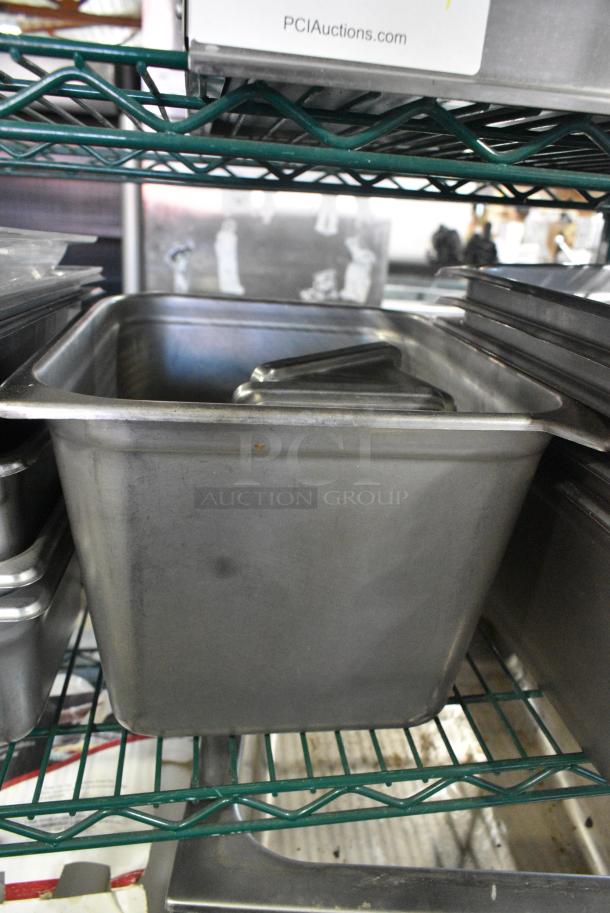ALL ONE MONEY! Tier Lot of Various Drop In Bins Including Stainless Steel and Black Poly. - Image 7 of 8