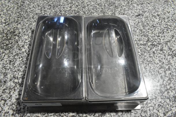 Stainless Steel Bar Topping Railing w/ 2 Drop Ins and Lids. - Image 3 of 5