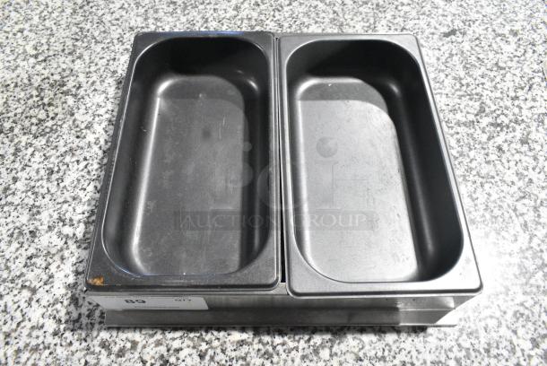 Stainless Steel Bar Topping Railing w/ 2 Drop Ins and Lids. - Image 4 of 5