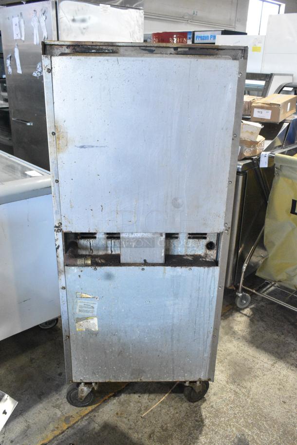 Stainless Steel Commercial Gas Powered 4 Burner Range w/ Oven, Over Shelf and Back Splash on Commercial Casters. - Image 8 of 8