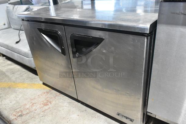 Turbo Air TUR-48SD Stainless Steel Commercial 2 Door Undercounter Cooler on Commercial Casters. 115 Volts, 1 Phase. Tested and Working! - Image 2 of 8