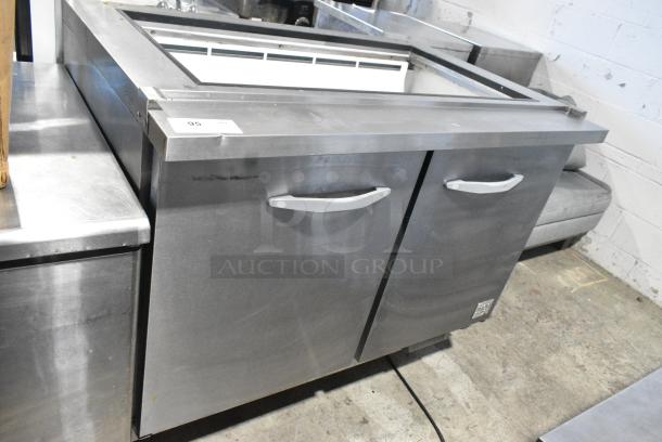 Kool-it KSP48M Ikon Series Kool-it Prep Table w/ 2 Doors on Commercial Casters. 115 Volts, 1 Phase. Tested and Working! - Image 1 of 10