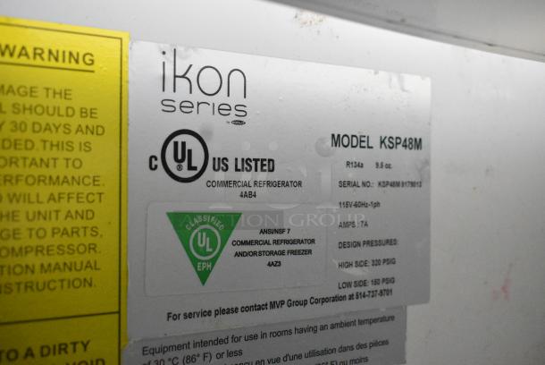 Kool-it KSP48M Ikon Series Kool-it Prep Table w/ 2 Doors on Commercial Casters. 115 Volts, 1 Phase. Tested and Working! - Image 9 of 10
