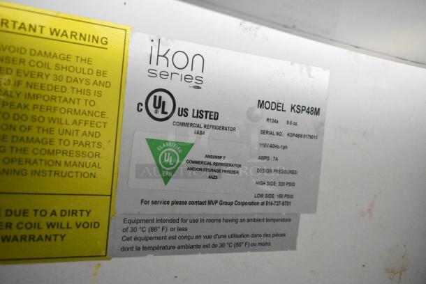 Kool-it KSP48M Ikon Series Kool-it Prep Table w/ 2 Doors on Commercial Casters. 115 Volts, 1 Phase. Tested and Working! - Image 10 of 10