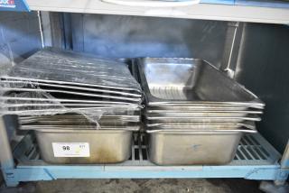 12 Stainless Steel Items Including Drop In Bins and Lids. 12 Times Your Bid!
