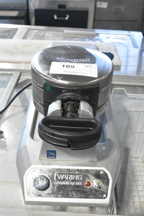 Waring WW200 Metal Countertop Waffle Maker. 120 Volts, 1 Phase. Tested and Working! - Image 1 of 6