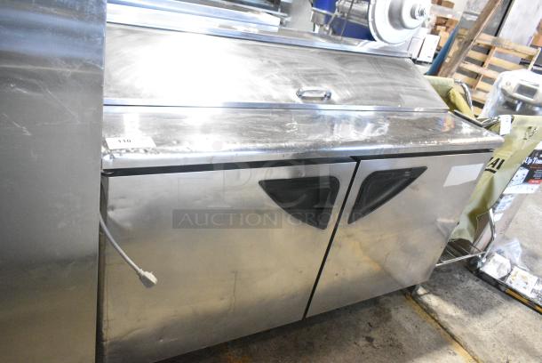 Turbo Air TST-60SD Stainless Steel Commercial Sandwich Salad Prep Table Bain Marie Mega Top on Commercial Casters. 115 Volts, 1 Phase. Tested and Powers On But Does Not Get Cold - Image 1 of 9