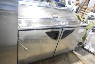 Turbo Air TST-60SD Stainless Steel Commercial Sandwich Salad Prep Table Bain Marie Mega Top on Commercial Casters. 115 Volts, 1 Phase. Tested and Powers On But Does Not Get Cold