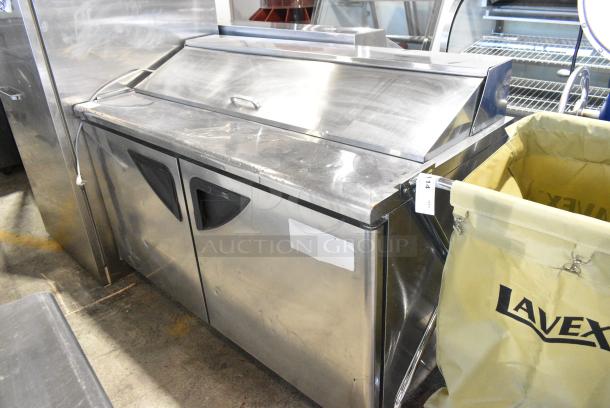 Turbo Air TST-60SD Stainless Steel Commercial Sandwich Salad Prep Table Bain Marie Mega Top on Commercial Casters. 115 Volts, 1 Phase. Tested and Powers On But Does Not Get Cold - Image 2 of 9