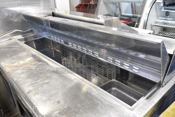 Turbo Air TST-60SD Stainless Steel Commercial Sandwich Salad Prep Table Bain Marie Mega Top on Commercial Casters. 115 Volts, 1 Phase. Tested and Powers On But Does Not Get Cold - Image 3 of 9