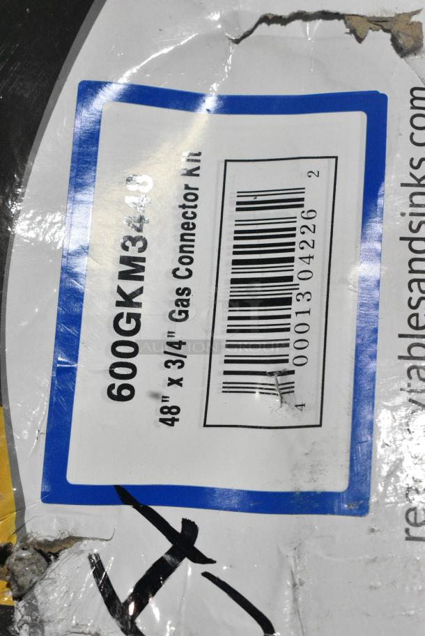 BRAND NEW SCRATCH AND DENT! Dormont 600GKM3448 48" Mobile Gas Connector Hose Kit with 2 Elbows, Full Port Valve, Restraining Device, and Quick Disconnect - 3/4" - Image 3 of 4