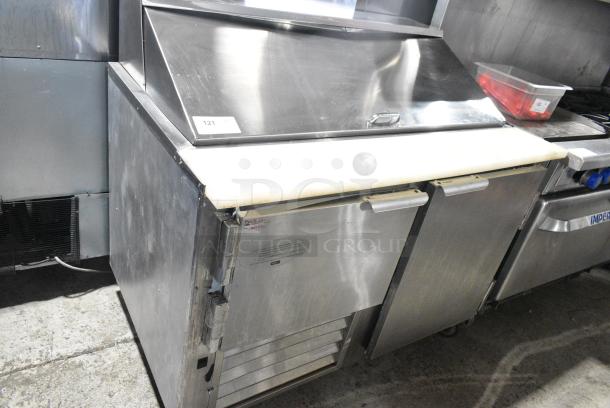 2017 Leader LM48 S/C Stainless Steel Commercial Sandwich Salad Prep Table Bain Marie Mega Top. 115 Volts, 1 Phase. Tested and Working! - Image 1 of 9