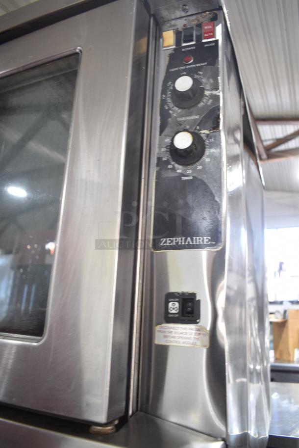 2 Blodgett Zephaire Stainless Steel Commercial Natural Gas Powered Full Size Convection Oven w/ View Through Doors, Metal Oven Racks and Thermostatic Controls on Commercial Casters. 2 Times Your Bid! - Image 5 of 11