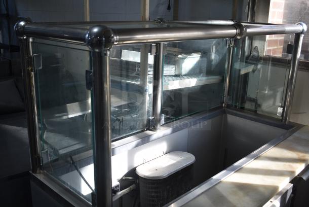Leader LM60 S/C Stainless Steel Commercial Prep Table w/ Sneeze Guard on Commercial Casters. 115 Volts, 1 Phase. Tested and Powers On But Does Not Get Cold - Image 2 of 9
