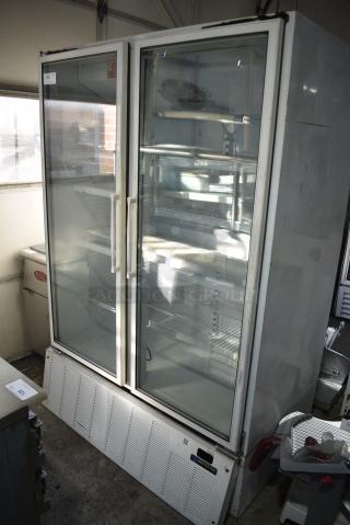 Master-Bilt BMG-48 Metal Commercial 2 Door Reach In Freezer Merchandiser w/ Poly Coated Racks. 115/208-230 Volts, 1 Phase. - Item #1171840