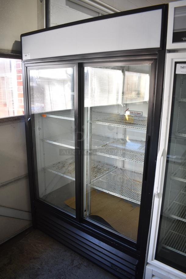 True GDM-45 Metal Commercial 2 Door Reach In Cooler Merchandiser w/ Poly Coated Racks. 115 Volts, 1 Phase. Cannot Test Due To Damaged Plug - Image 1 of 8