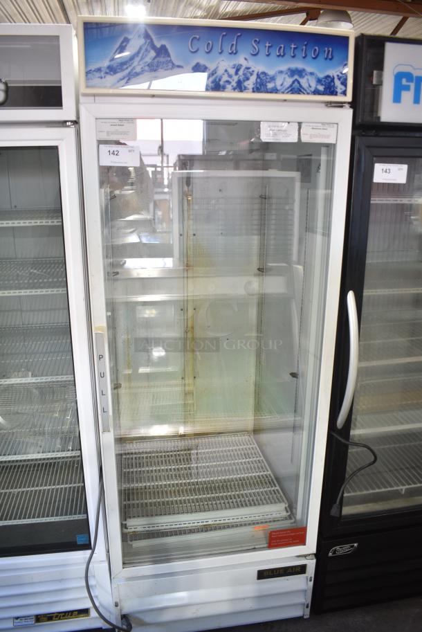 Blue Air BAGR24 Metal Commercial Single Door Reach In Cooler Merchandiser w/ Poly Coated Racks. 115 Volts, 1 Phase. Tested and Powers On But Does Not Get Cold - Image 1 of 9