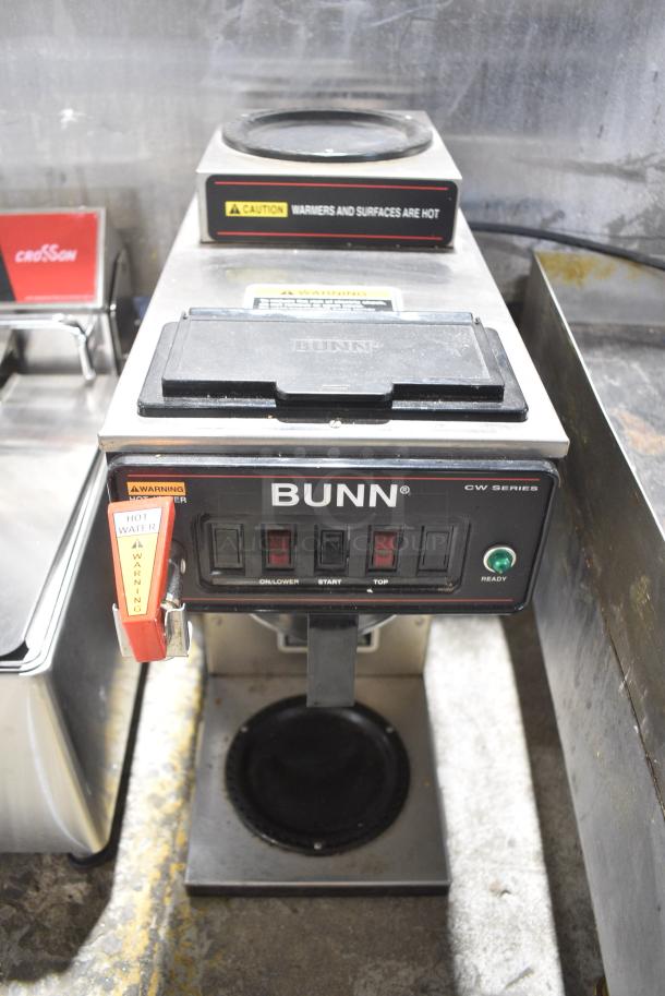 Bunn CWTF15 Stainless Steel Commercial Countertop 2 Burner Coffee Machine w/ Hot Water Dispenser. 120 Volts, 1 Phase. - Image 1 of 7